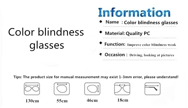 GLTREE для мужчин и женщин Цвет Слепой клип на очки красный зеленый слепота слабость очки коррекция Цвет Слепой очки для водителя G406