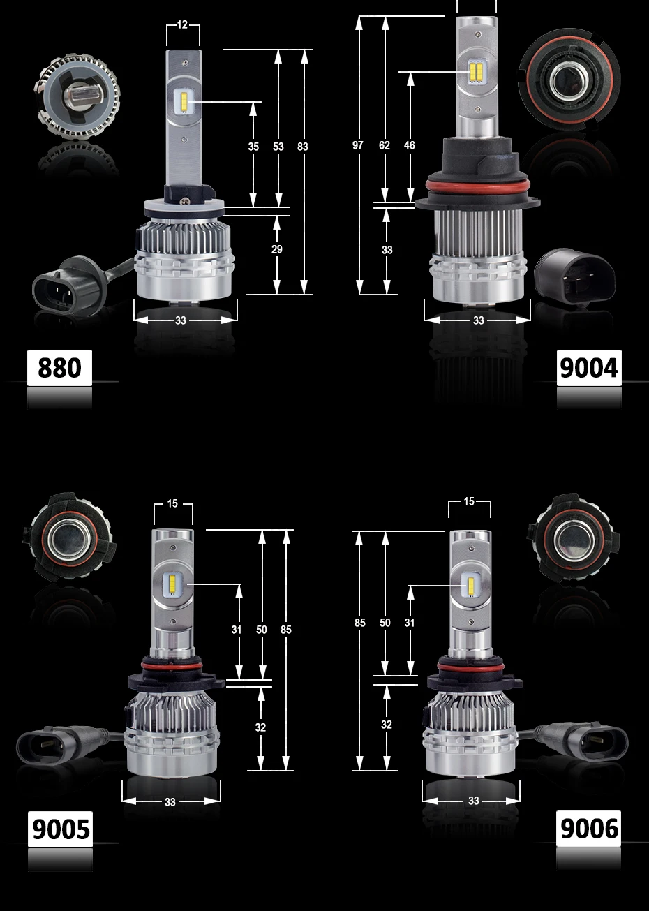 CNSUNNYLIGHT флип светодиодный H4 H7 H11 H1 H3 9005 9006 фары для автомобиля Hi-Lo луч 9000лм 6000 К белый авто фары 12 В 24 В