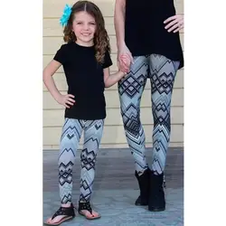 Одежда для мамы и дочки штаны с принтом для мамы и дочки одинаковые комплекты для семьи леггинсы для девочек
