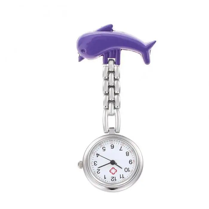 Новое поступление женские кварцевые часы с дельфинами для медсестер из сплава Модные карманные часы Smiley медицинский стол часы высокого качества~ LXH