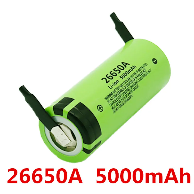 Оригинальная 26650 батарея для Panasonic 26650A 3,7 V 5000mAh Высокая емкость 26650 литий-ионные аккумуляторы+ DIY никель