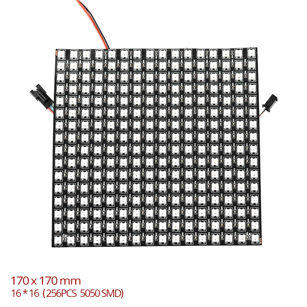 DC5V 8*8 16*16 8*32 пикселей WS2812 WS2812b светодиодный модуль гибкая лента RGB индивидуально адресуемый полноцветный запрограммированный экран