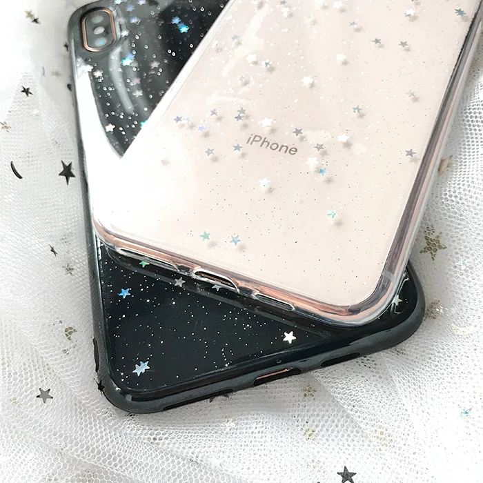 Прозрачный блестящий чехол со звездой для iphone 11Pro XS MAX X 7 8 plus Симпатичные из
