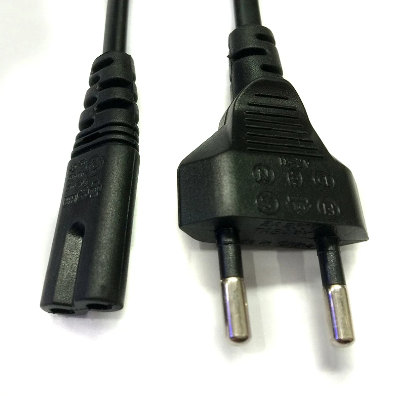 0.6M Camera Adapters Cable 2ft 2-Prong Pin AC EU Power Supply Cables Cord Lead Wire Suitable For Desktop Laptop Mayitr
