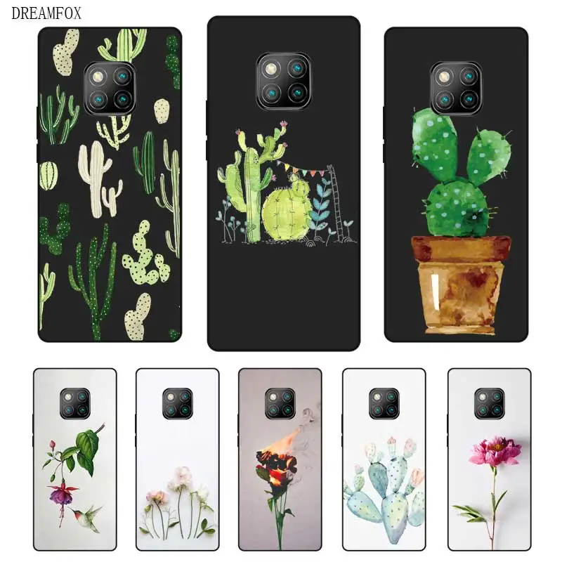 N277 кактус Обои Черный силиконовый чехол для huawei mate 8 9 10 20 30 Lite Pro |