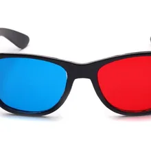 2 шт./лот, розница, красные, синие Плазменные пластиковые 3D очки, ТВ, кино, объемный анаглиф, обрамленные 3D очки для зрения, для светодиодного проектора