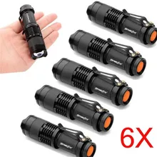 6X Mini Q5 7W 1200Lm LED Flashlight Cycling Bike Bicycle Front Head Torch Lamp Adjustable Focus Zoom Light Bike Accessories