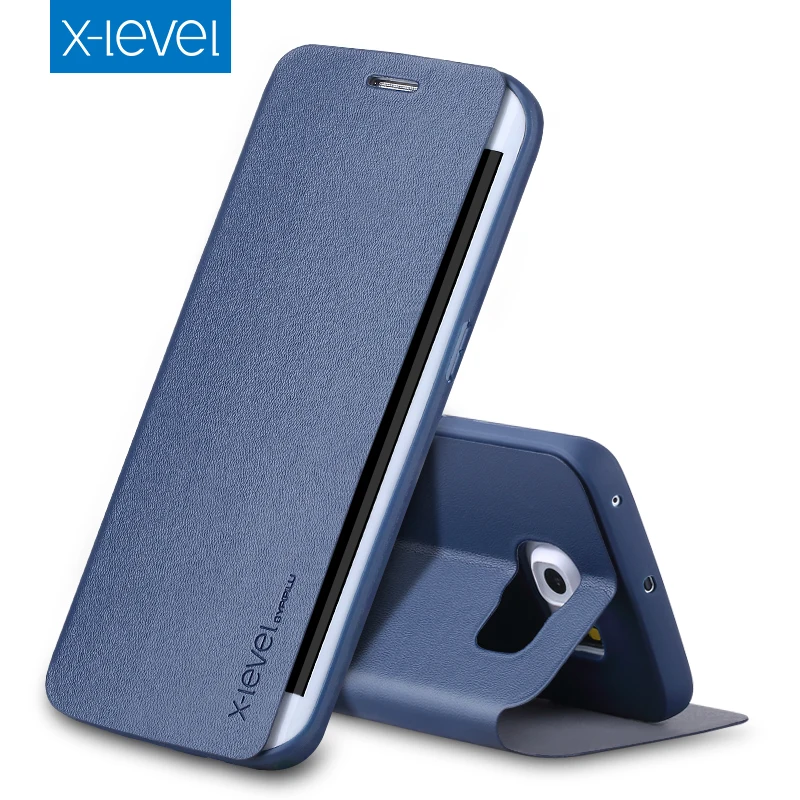 x level business style pu leather flip phone case for samsung galaxy