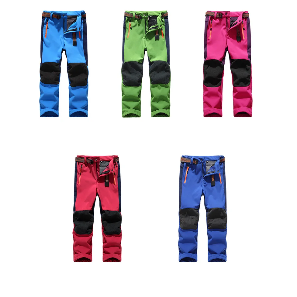 

Brand New Spring Autumn Winter Children Patchwork Fleece Keep Warm Trousers Kids Boys Girls Sport Waterproof Windstopper Pants