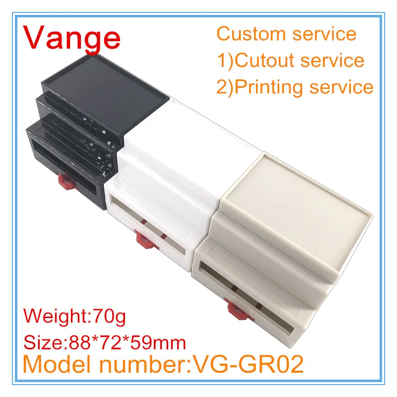 

1pcs/lot transducer module project box 88*72*59mm ABS plastic enclosure box diy for din rail equipment junction box