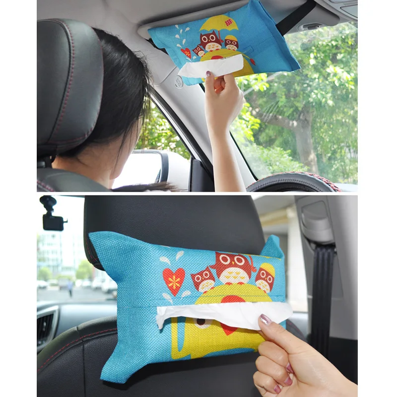 

Car Styling Sun Visor Tissue Box Cartoon Seat Back Hanging Napkin Holder Storage Universal Auto Interior Organiser Accessory