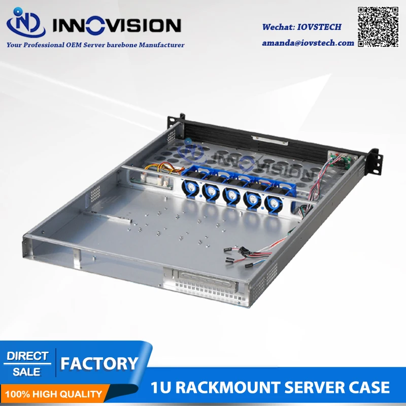 Стильная алюминиевая передняя панель рама 1U rackmount RC1650L Безвинтовой вентилятор