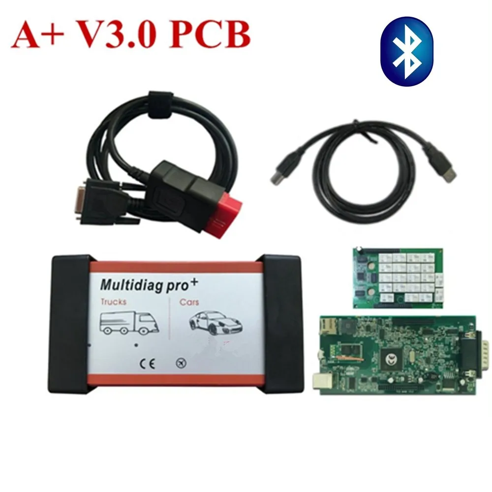 

V3.0 Green PCB Mvd Multidiag Pro VD TCS CDP Pro Plus + with bluetooth 2015.R3/2015.1 Software for cars trucks diagnostic tool