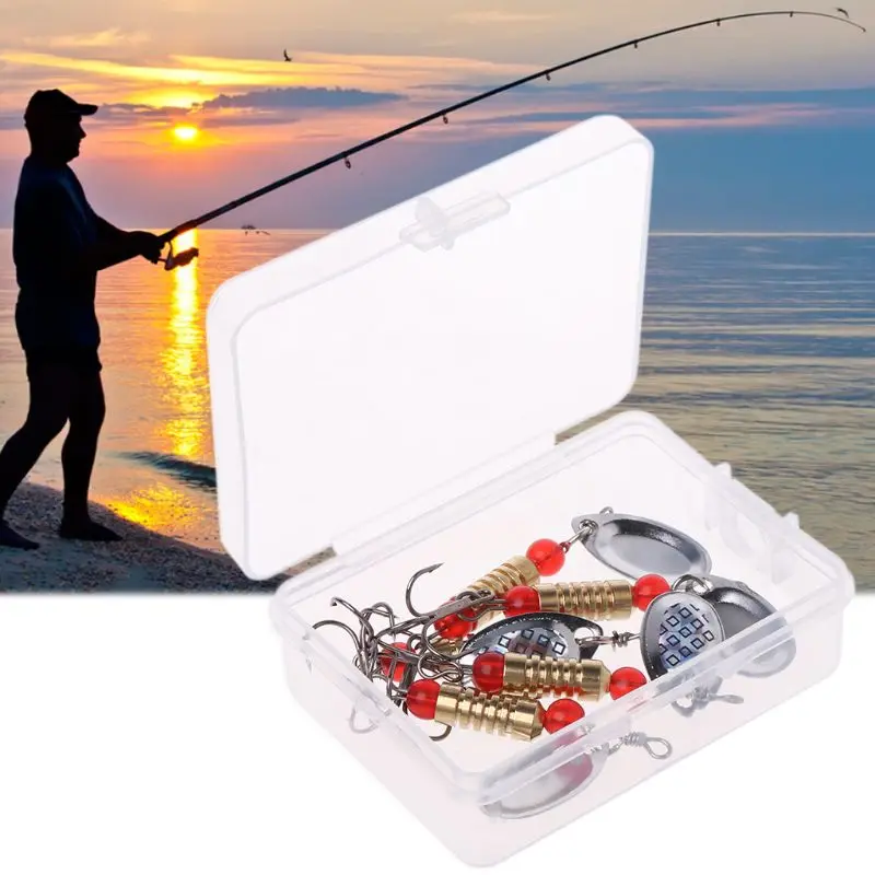 

5 Pcs/Set 5.5cm4g Fishing Bait Sequin Rotation Reflective Glow Attract Baits Hard Lure Artificial Hook Spoon Crankbait Fishing
