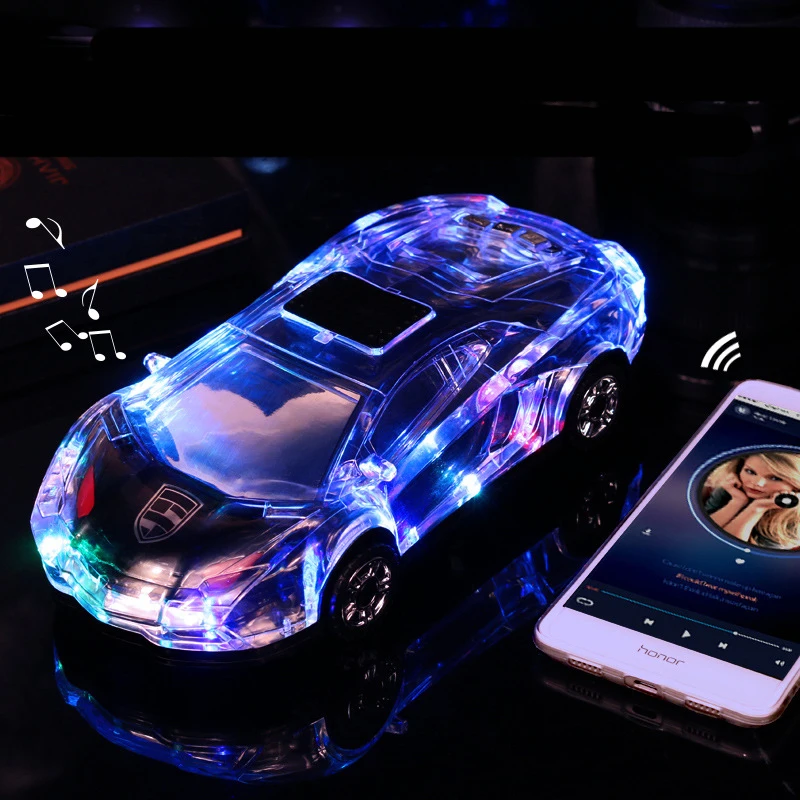 Хрустальная модель гоночной машины автомобильное аудио Bluetooth плагин динамик модель автомобиля стиль звук радио сабвуфер автомобиль мини Bluetooth аудио