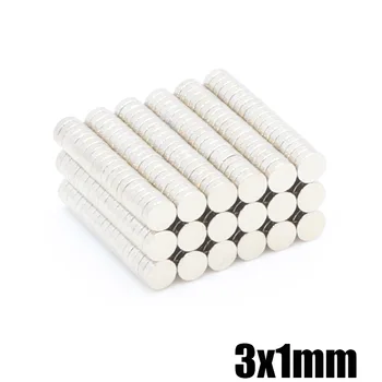 

1000pcs 3x1 mm NdFeB N35 super strong process strong neodymium magnet rare earth refrigerator magnet small strong magnet