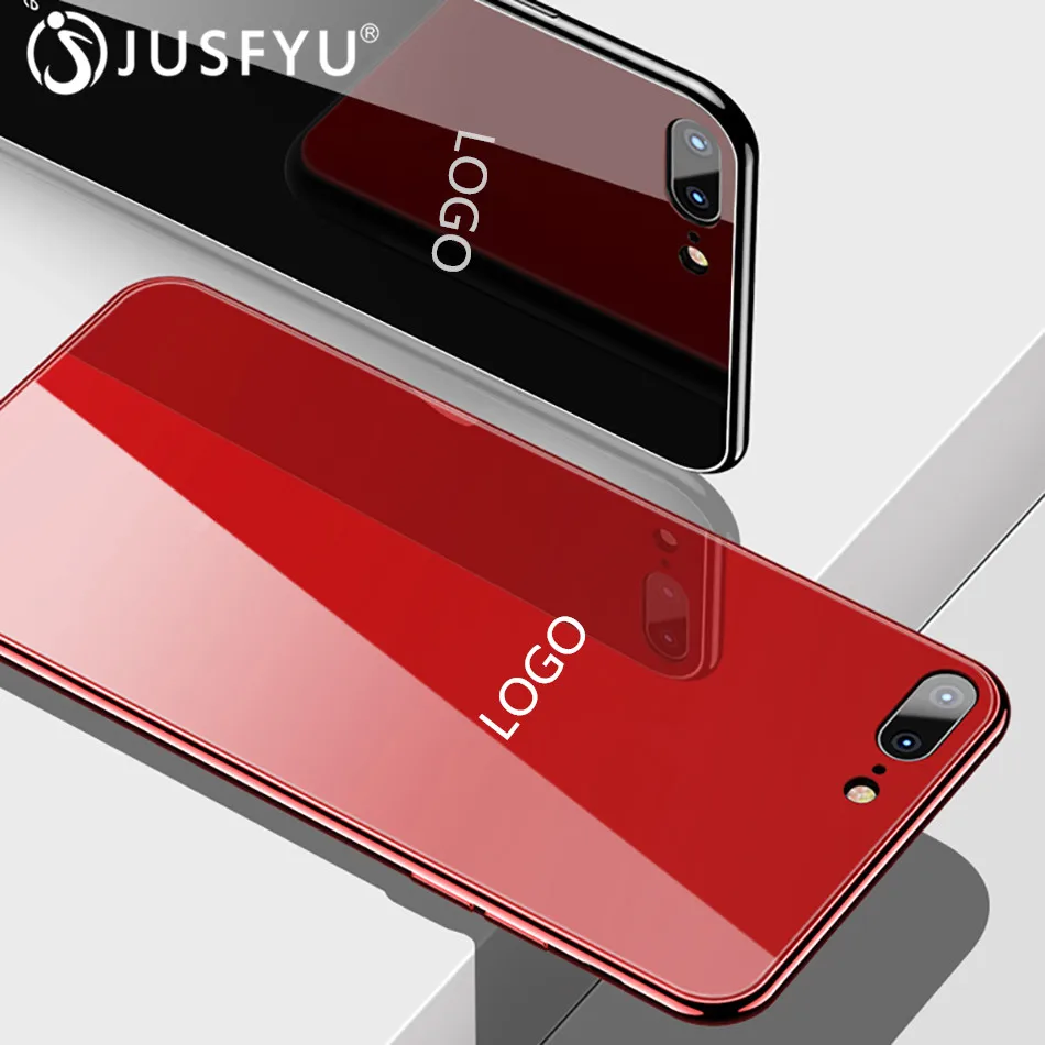

Safety Glass Case For Apple iphone 6 7 8 10 Plus X XS XR MAX Cover 7plus 8plus 6Plus 6S XS MAX Fashion Hard Red Black Gold Cases