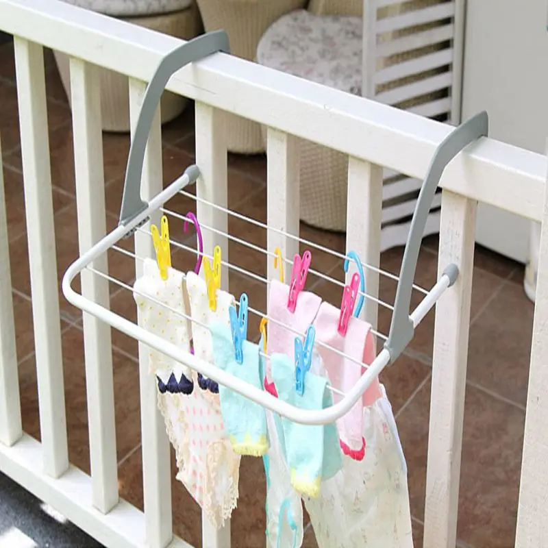 5 Bar Metal Portable Radiator Hanger hook Clothes Dryer Towel Holder