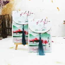 16 листов/набор Цветущий цветок дождевая открытка с маленькой кисточкой/поздравительная открытка/открытка для сообщений/Подарочная открытка на день рождения