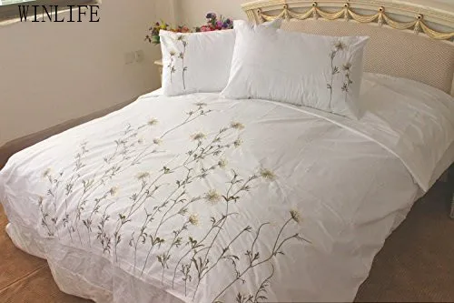 Winlife 100 Handmade Embroidery Duvet Cover Set Rustic Dandelion Winlife 100 Handmade Embroidery Duvet Cover Set Rustic Dandelion Embroidered Bed Cotton Bedding