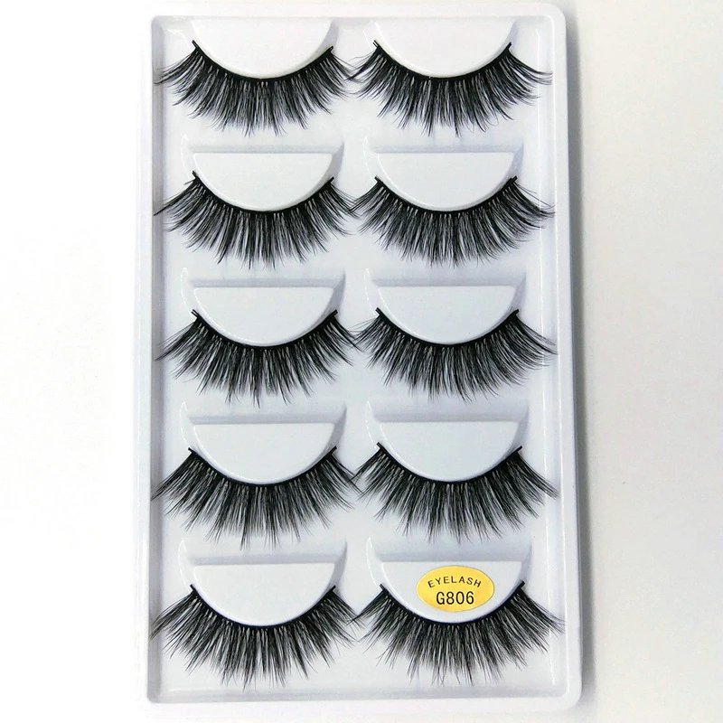 

5 pairs 3D Mink lashes false eyelashes natural for Beauty Makeup Extension fake Eyelashes G806 false lashes
