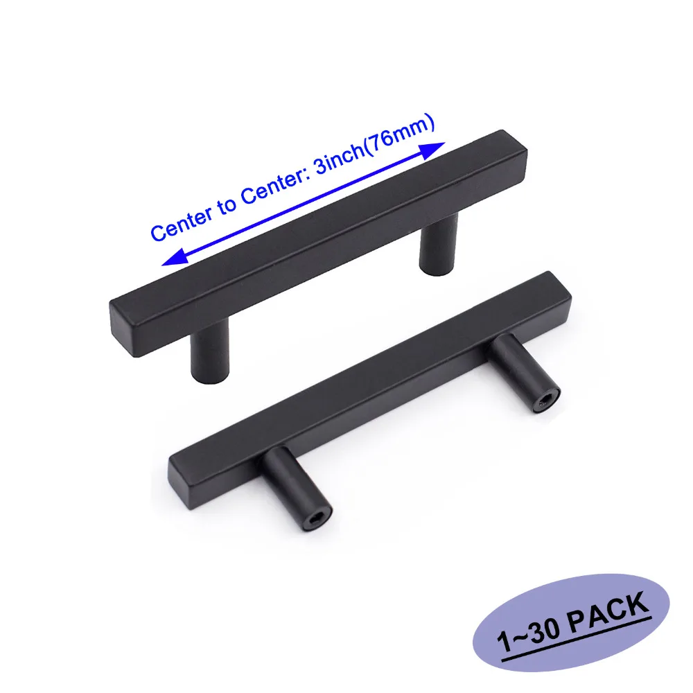 3inch Black Furniture Hardware Drawer Knobs Pulls 130 Pack