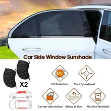 VicTsing Car Side Window Sun Shade 2Pcs/lot Adjustable Black Mesh Cover Sunshade Visor Screen UV Protector for Front/Rear Window
