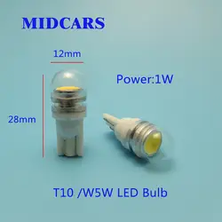 MIDCARS 12 v лампада свет удара 1 W Super White 194 168 w5w T10 Led Парковка 10 шт