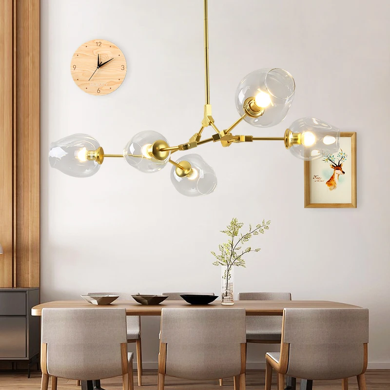 Post-modern Fashional Gold/Black Pendant Lamps With Clear Glass Shade E27 Indoor Hanging LED Lights For Dining Room/Living Room Post-modern Fashional Gold/Black Pendant Lamps With Clear Glass Shade E27 Indoor Hanging LED Lights For Dining Room/Living Room