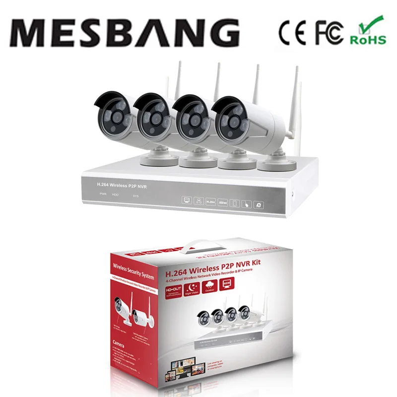 Mesbang 720 P 4ch wifi Беспроводная система видеонаблюдения nvr 4ch комплект Восток для установки