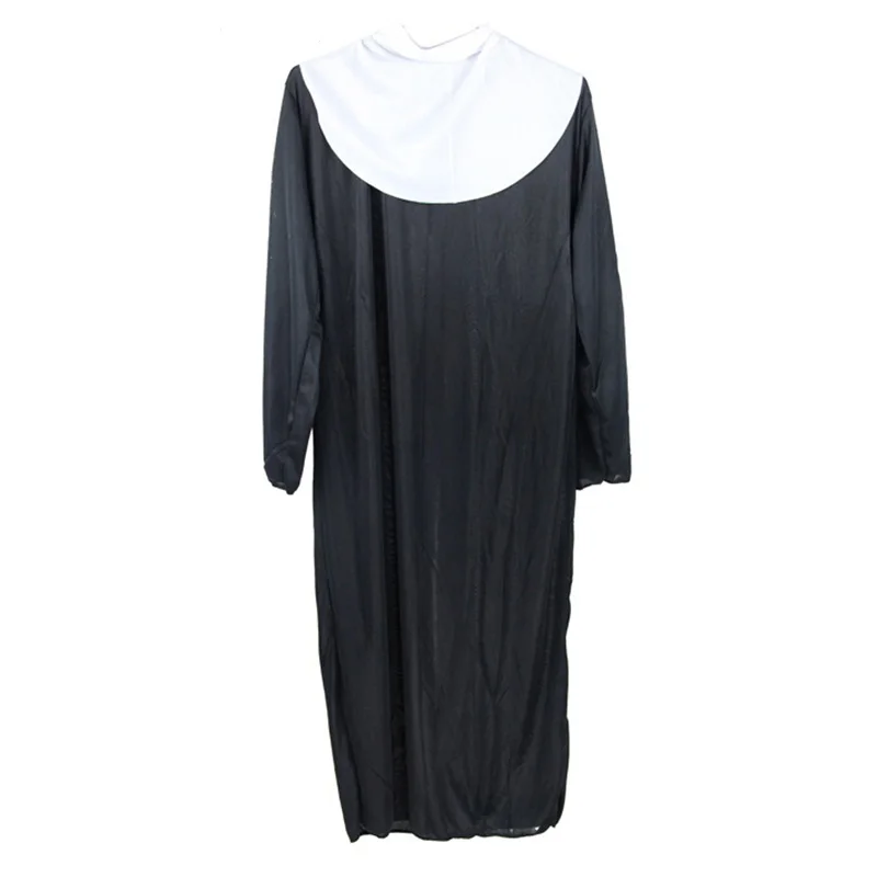 Adult Women Sexy Halloween Nun Costume Black Female Halloween Christmas Dress Party Cosplay Priestess Long Nun Costume (2)