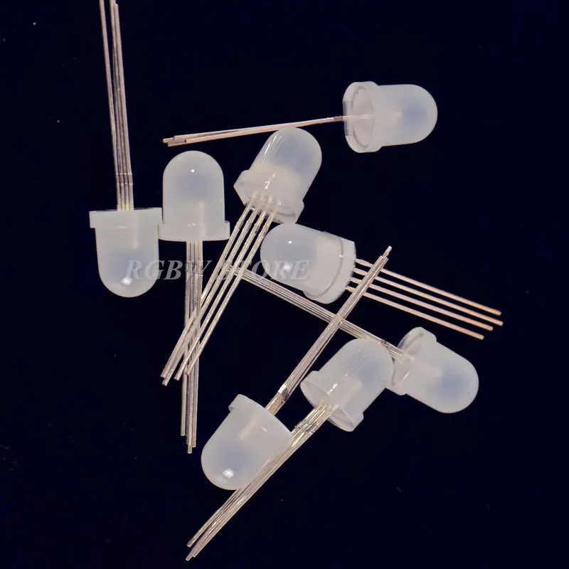 

10~1000PCS WS2811 WS2818 8mm F8 4-Pin Round full color RGB LED beads for WS2811 WS2801 LPD1886 1903 Module