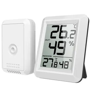 

1pc Digital Wireless Hygrometer LCD Thermometer Indoor Outdoor Temperature Humidity Monitor Weather Station Alarm Clocks