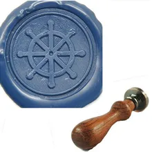 Boat Wheel Wax Seal Sealing Stamp Vintage Custom Picture Logo Wedding Invitation Sticks Spoon Gift Box Set Kit