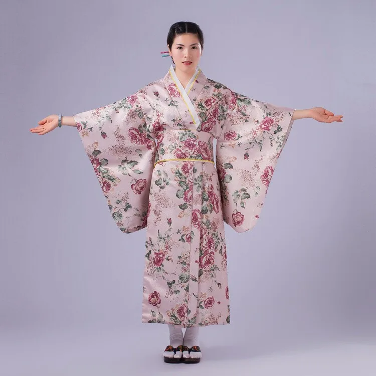 Новинка, хлопковый Халат-кимоно в стиле пиона, YukataJapanese Haori, костюм, платье с Obi Yukata высокого качества