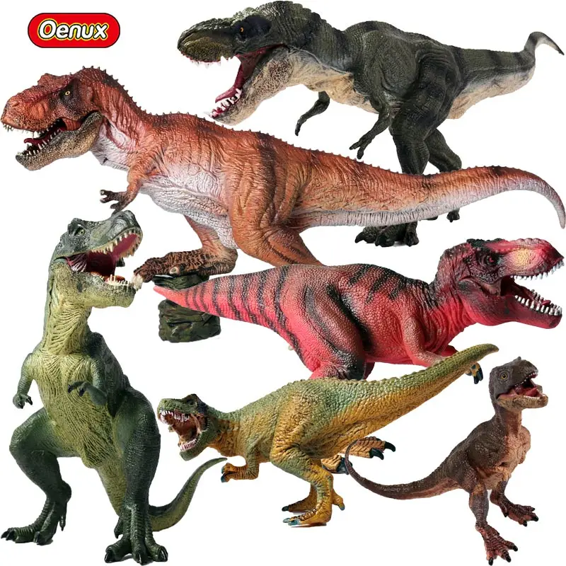 

Oenux 6Pcs Classic Jurassic Carnivorous T-Rex Tyrannosaurus Rex Dinosaur Family Model Action Figure Brinquedo Educational Toys