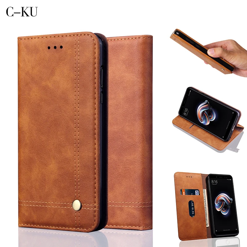 

Luxury Leather Case Wallets for Xiaomi Redmi Note 5 Pro Plus Flip Stand Card Holder Automatic Adsorption Mobile Phone Cover Capa