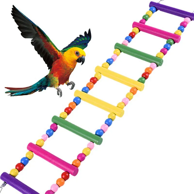 Bird Swing Wooden Bridge Hanging Ladder Swing Hamster Rat Climb