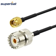 Superbat UHF PL259 SO239 гнездо к SMA штекер Разъем RF Pigtail RG174 Антенна удлинитель 15 см для беспроводной