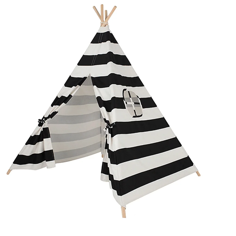 Free Love @white and black small stripe color kids play tent indian teepee playhouse