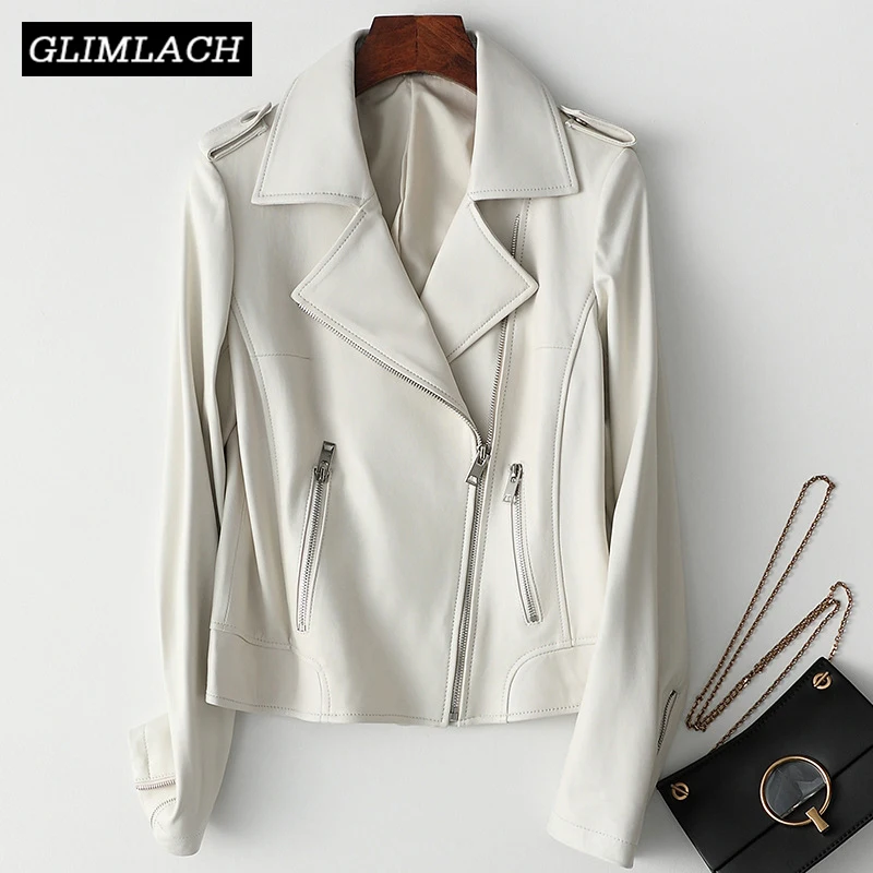 short white leather jacket