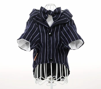

1pcs pet dog cat fashion sweaters doggy Striped suit puppy festival bowknot jackets costume dogs cats clothing pets supplies