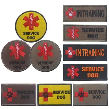 

Camping equipment Service Dog Vest Dog Harness Label Self-Sticker Outdoor Tool Removable Pet Therapy Dog Tags Sticker 6 Styles