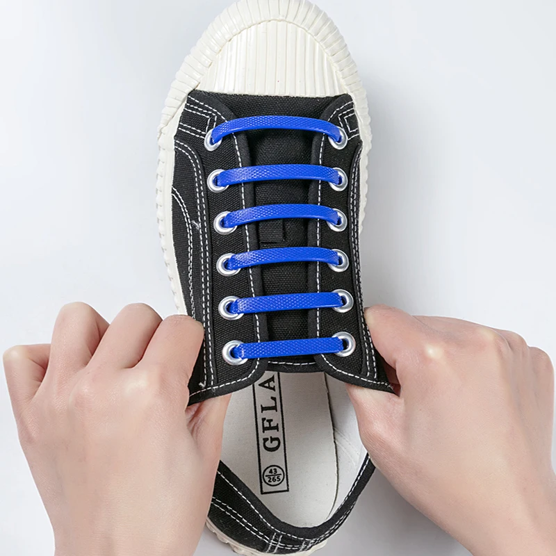 Шнурки без галстука силиконовые обувные теннисные туфли с кружевами унисекс 16 шт./лот специальные беговые эластичные шнурки для мужчин и женщин Резиновая шнуровка