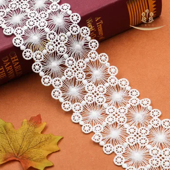 

15yards 7.5cm White Lace Trim Applique Cord Lace Fabric Sewing Accessories High Quality Milk Silk Lace Trimming Ribbon