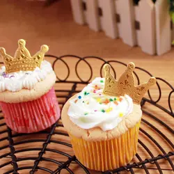 100 шт/2 упаковки золотая корона принцессы торт Топпер сувениры кекс для вечеринки выбор ребенка душ украшения для свадьбы Дня Рождения