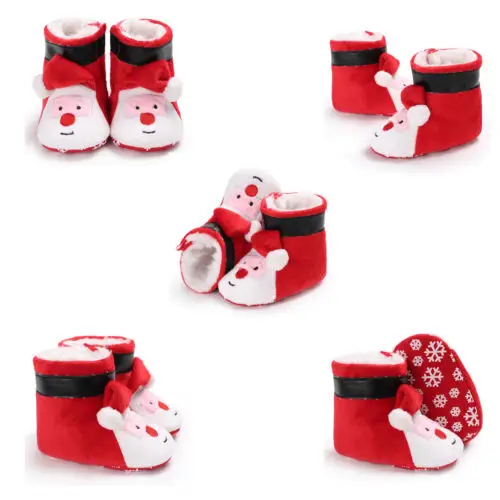 Детская обувь Новорожденные девочки ботиночки мягкие кроссовки теплая Рождественская повседневная обувь для маленьких мальчиков от 0 до 18 месяцев - Цвет: Многоцветный