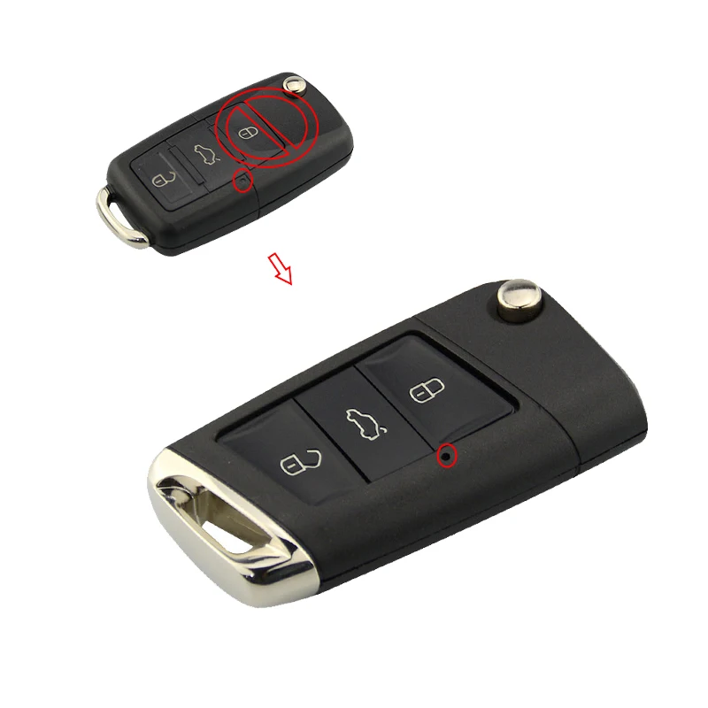 OkeyTech 3 кнопки для V W Golf 7 Skoda Octavia A7 Seat Leon Moditied Flip Remote Car Key Shell Fob Cover Case Uncut Blade|Ключ от