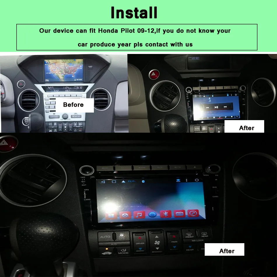 Best Android 9.0 Car DVD Player For Honda Pilot 2009 2010 2011 2012 2013 Auto Radio Stereo GPS Glonass Navigation Audio Video DAB 4G 1