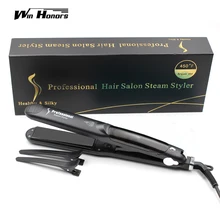 Steam Function Flat Iron Tourmaline Ceramic Vapor Professional Hair Straightener with Argan Oil Infusion Straightening Irons